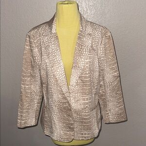 Valerie Bertinelli Tan Animal Print Blazer - XL